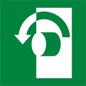 15 Stickers van 5 cm | Deur openen naar links sticker, ISO 7010, E018