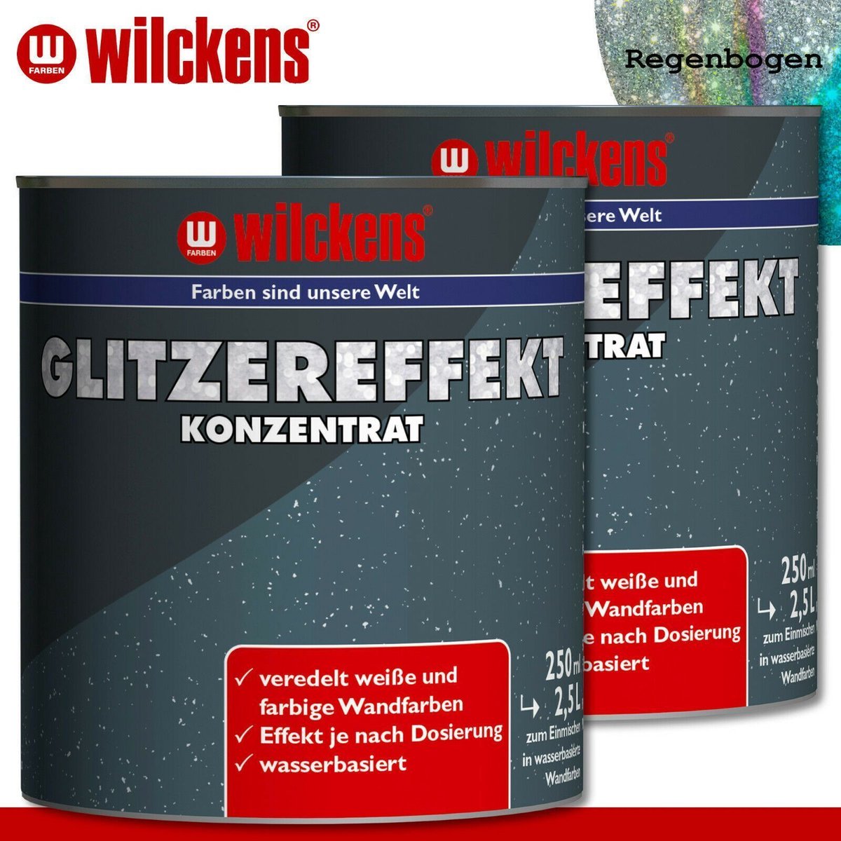 Wilckens Glittereffect Regenboog 0,25 L