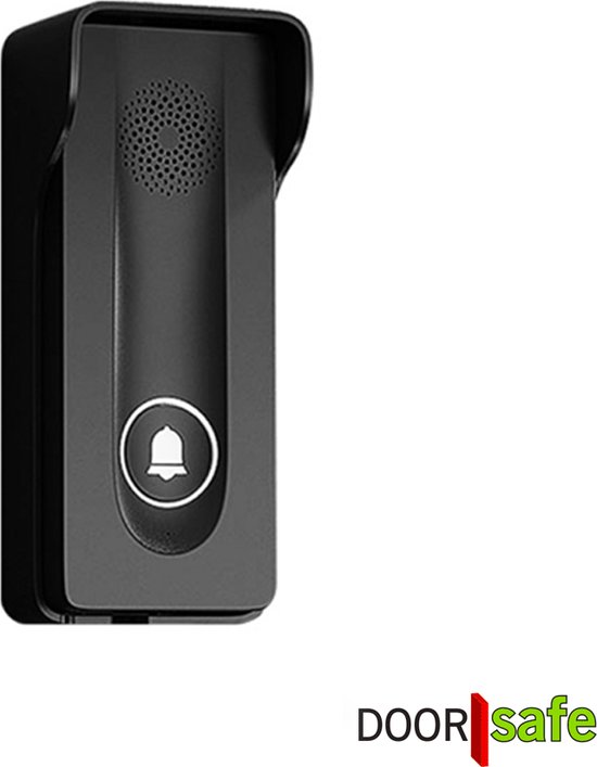 Doorsafe 1903 - Draadloze deurbel intercom / parlofoon met regenkap - werkt op 5V of op meegeleverde batterijen - met 3 ontvangers - met draadloze unlock module - zwart — afbeelding 2