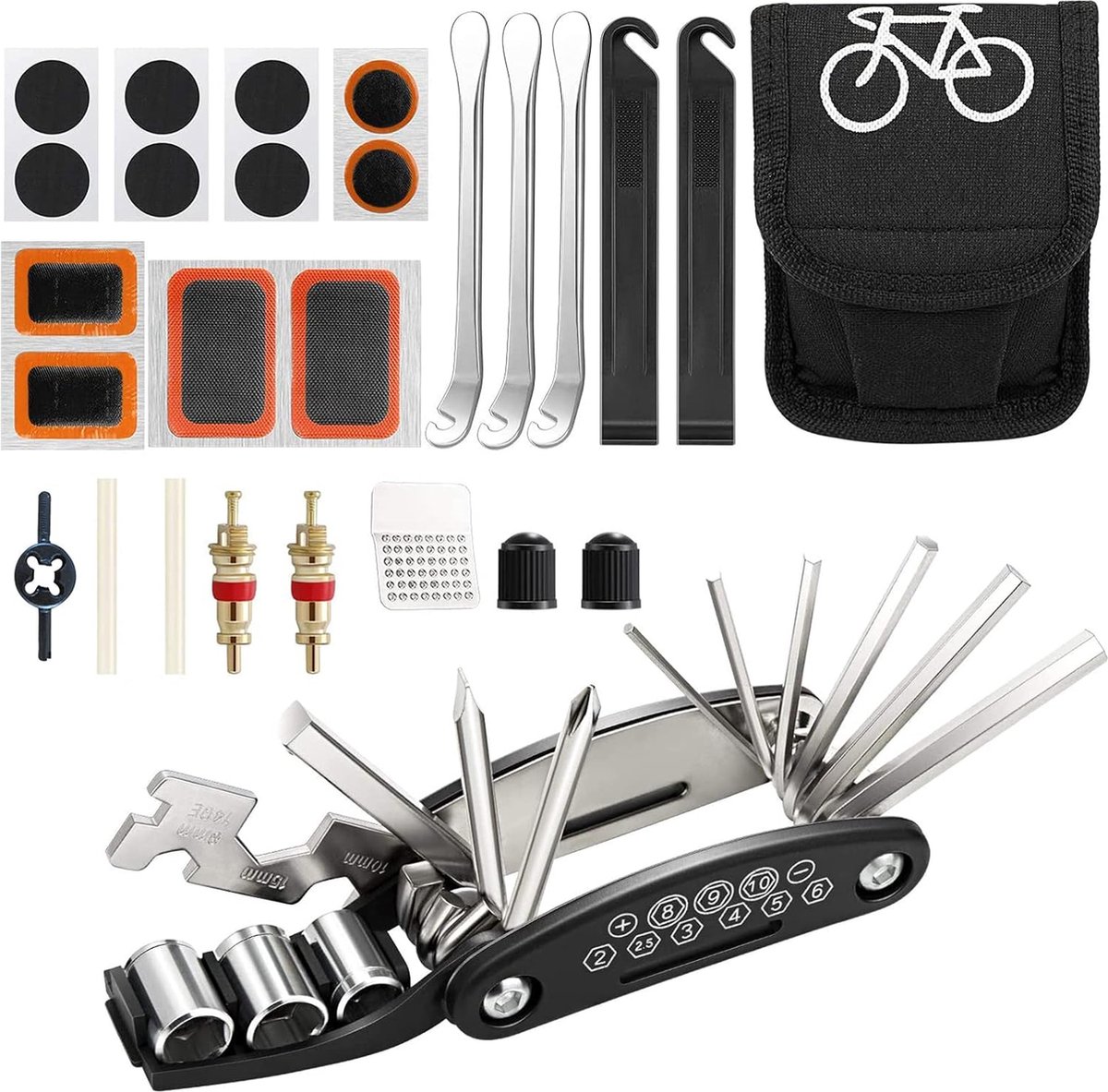 Fietsreparatieset, multifunctionele fietsgereedschap, multifunctionele draagbare reparatietool, fiets-mountainbike reparatiegereedschap
