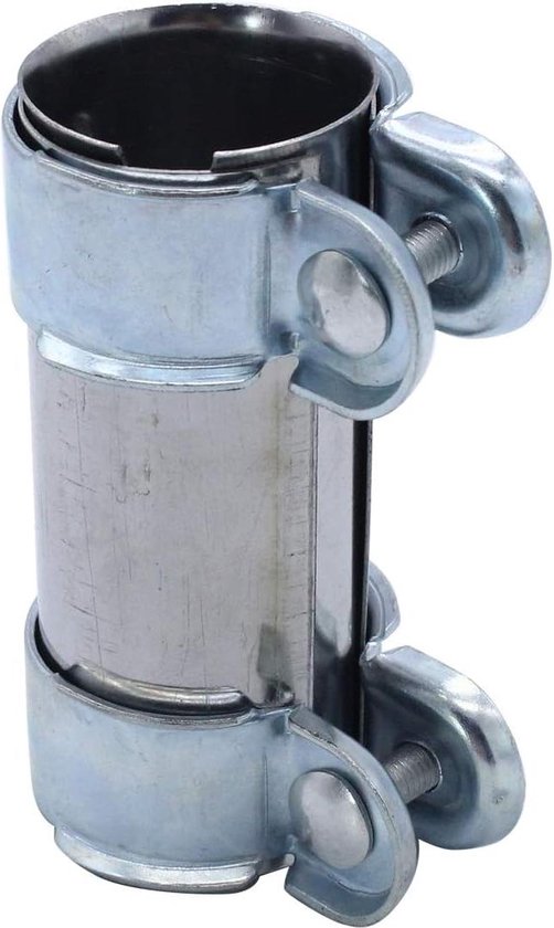 TAKPART Pijpconnector Met Dubbele Klem – Diameter 45 Mm, Lengte 125 Mm – Gegalvaniseerd Staal – Ideaal Voor Uitlaatreparaties En Buisverbindingen