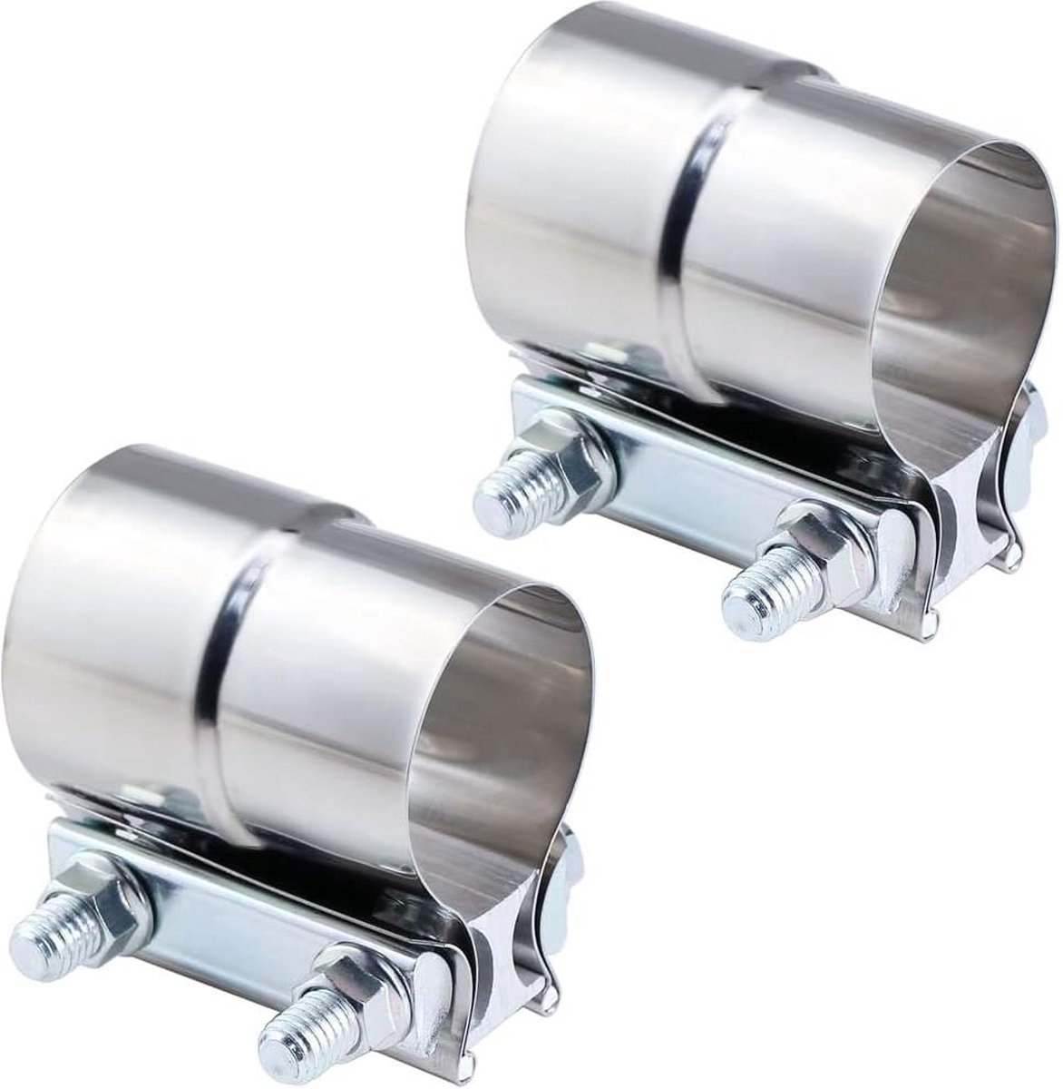 Uitlaatklemmen roestvrij staal 76 mm - set van 2 stuks