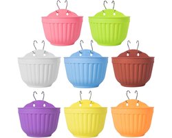 Plantenhanger Kleurrijke Hars Muur Opknoping Planter Pot - Verticale Tuin Living Muur Mount Venster Hang - Indoor Outdoor Plant Bloem Mand voor Keuken Kruid Balkon Leuning Plank Hek Slaapkamer Trellis Decor