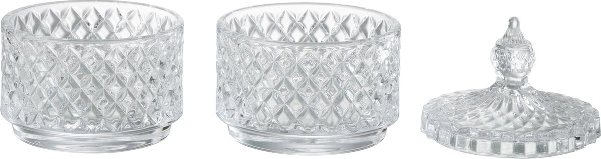 J-Line voorraadpot 2 Lagen - glas - transparant