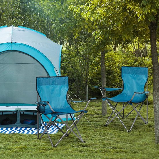 SONGMICS campingstoel set van 2, opvouwbare buitenstoel, visstoel, hoge