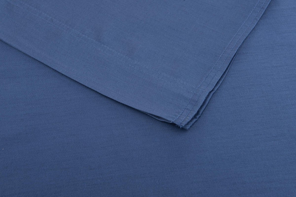 Zohome Satinado Laken - Lits-jumeaux - Katoensatijn - 270x290cm - Blauw
