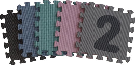 Babydan Speelkleed - Speelmat - Puzzelmat Foam 1-9 cijfers - Grijs van Babydan — afbeelding 4