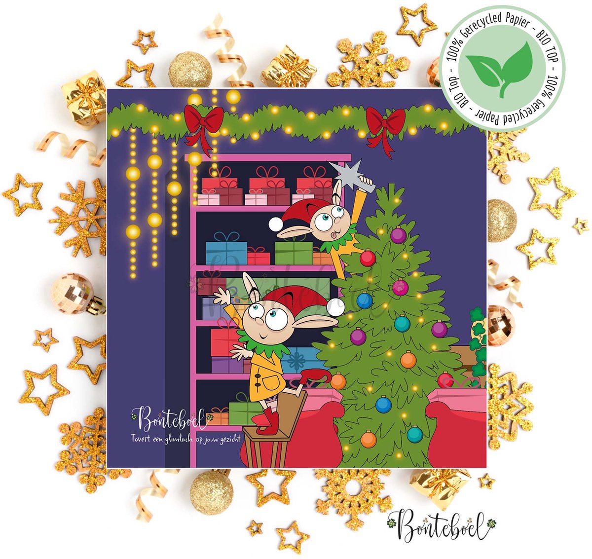Set van 10 grappige kerstkaarten Set van 10 grappige kerstkaarten