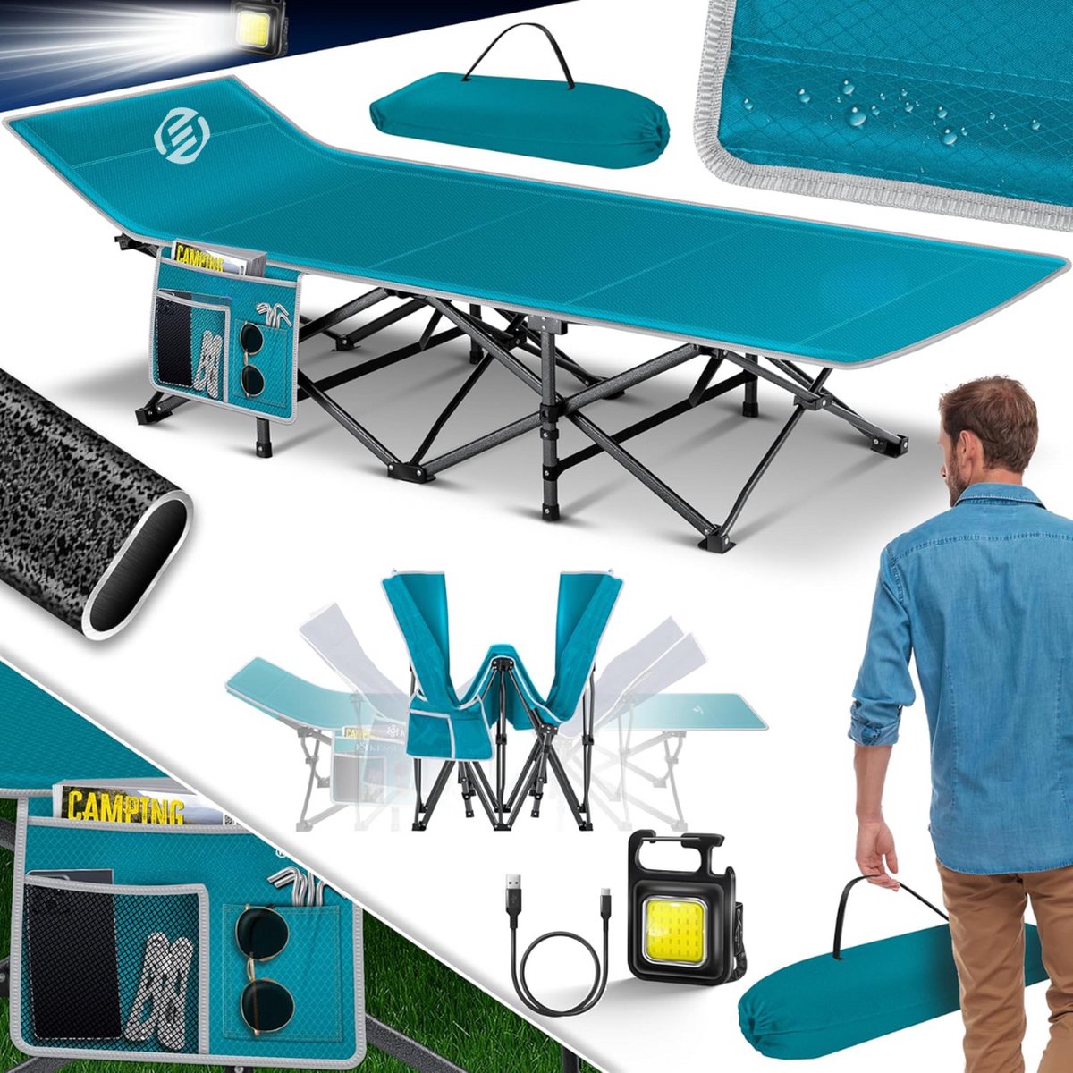 Equivera Veldbed - Kampeerbed - Veldbedden - Veldbed Kamperen - Kampeermatras