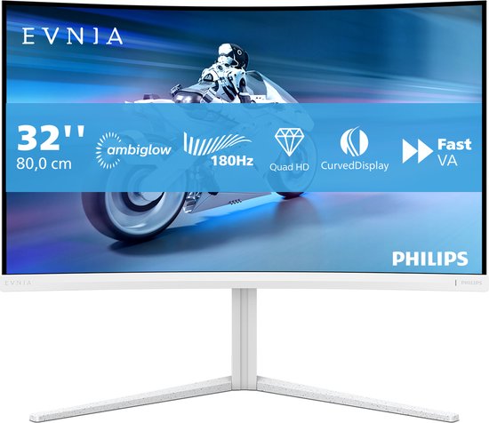 Philips Evnia 32M2C5501 - Full HD Curved Gaming Monitor - AI Ambiglow - 180hz - 32 inch
