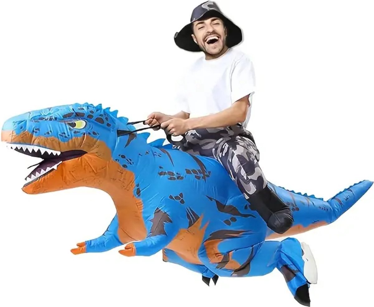 Diplodocus gigantisch opblaasbaar kostuum voor kinderen - Verkleedkleding