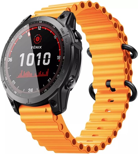 Strap it Ocean siliconen bandje geschikt voor Garmin Fenix 5 Plus Fenix 6 Pro bol