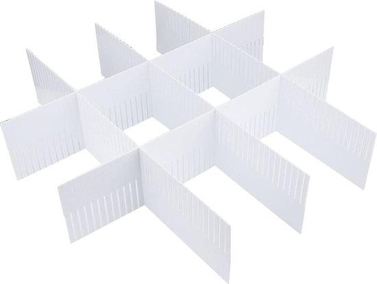 KnnRiim 10 stuks ladeverdelers, 40 x 9 cm, dik, PVC lade opslag, verstelbare lade organizer separators voor kleding, sokken, make-up, keuken, slaapkamer, dressoir, bureau, kantoor, doe-het-zelf
