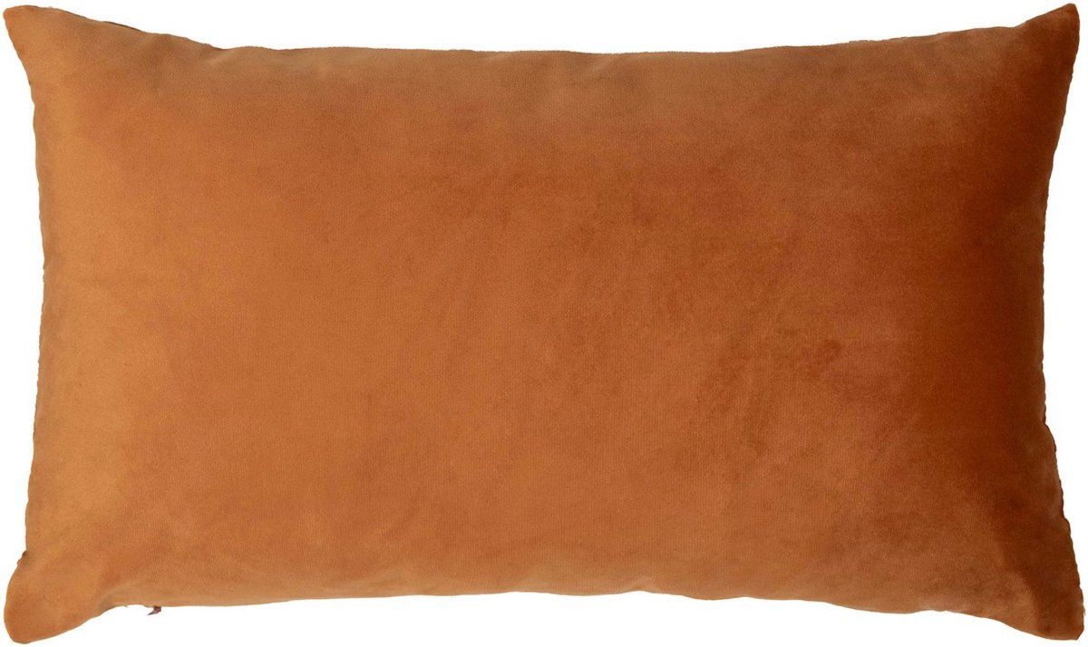 Mars & More Cushion velvet rust print ice crystal gold 30 x 50 cm Terracotta