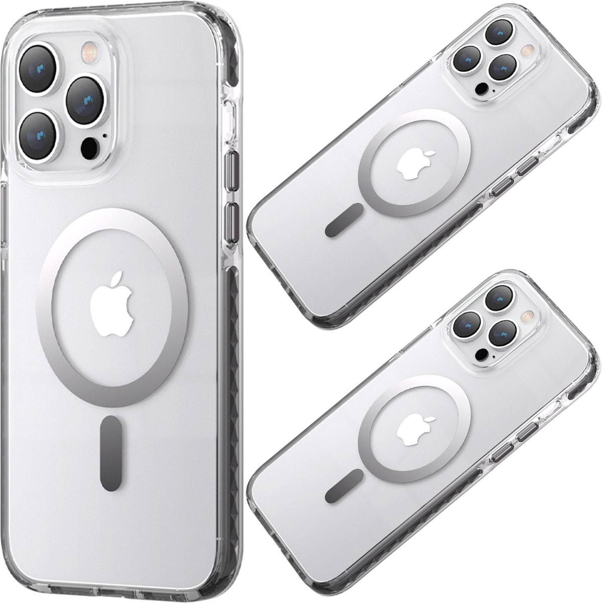 Kingxbar - PQY - Ice Crystal Series magnetisch hoesje voor iPhone - 14 - Plus - MagSafe - grijs