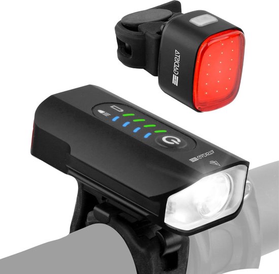 Zeer helder fietslicht, fietslicht voor en achter, koplamp met