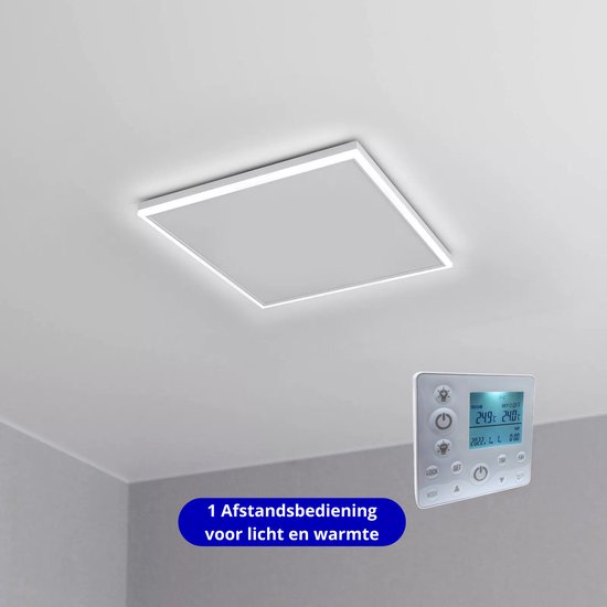 VH Infrarood paneel met LED verlichting - Hoog vermogen IR - Instelbare lichtkleur - Badkamer verwarming - LED dimbaar - 63 x 65cm - 400 watt