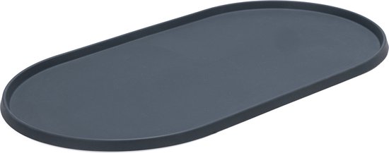 Natte ovale anthracite avec un bord surélevé.