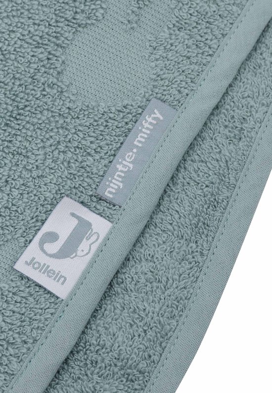 Jollein x Nijntje- Badponcho Baby Badstof - Badcape Kind met Capuchon - Miffy Jacquard Sea Green van Jollein — afbeelding 5