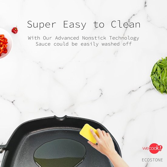 Wecook ecostone poêle à griller, 24 x 24cm, induction, antiadhésive