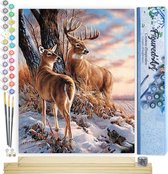 Art Schilderen op Nummer Volwassenen canvas Hertenpaar Art Schilderen op Nummer Volwassenen canvas Hertenpaar