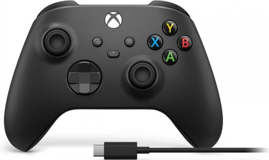 Manette Sans Fil Xbox Carbon Black + USB-C Cable