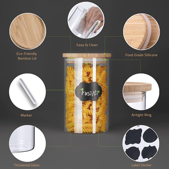 Flessenbauer - 3 draadbeugelglazen 2590 ml te gebruiken als inmaakglas en fermentatieglas, voor opslag, glazen om te vullen, lege glazen met draadbeugel, Made in Germany
