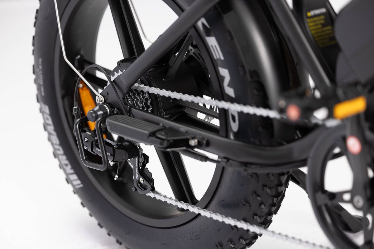 V20 Pro 2025| Elektrische Fatbike | 250W | Zwart | E-Bike | met voorrek | Hydraulische remmen | met achterzitje | 90% voor gemonteerd – foto 8