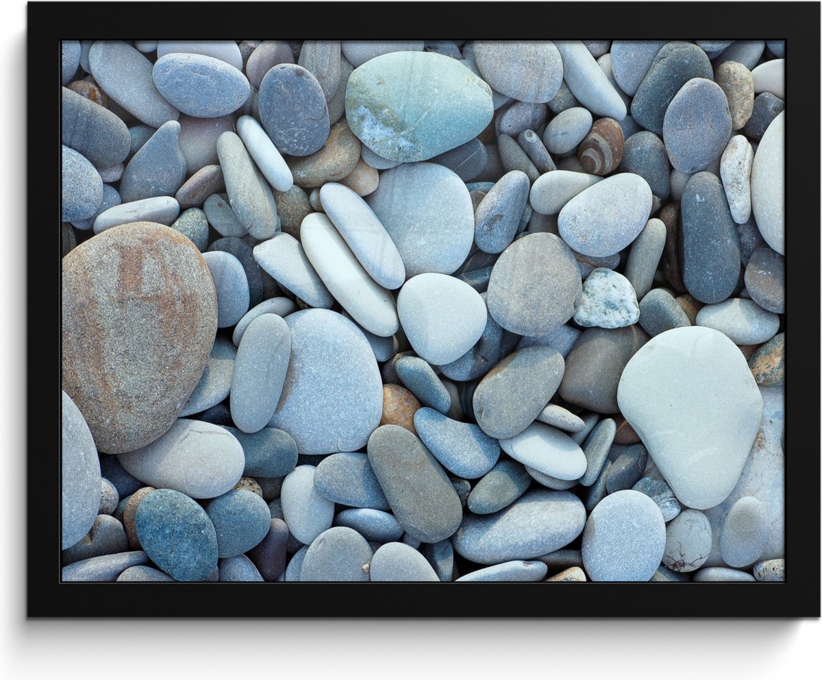 Poster in lijst - Fotolijst 40x30 cm - Posters - Zen stenen - Natuur - Strand - Posterlijs
