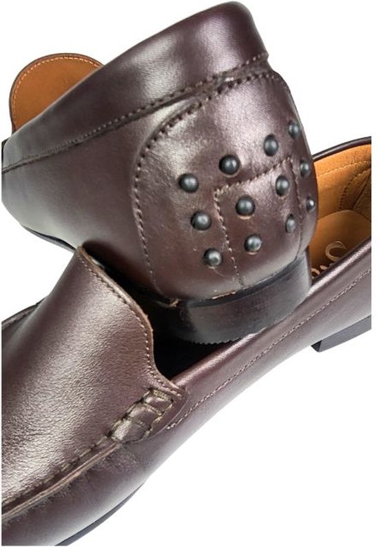 Stravers - Mocassins de Luxe Semelle en cuir Taille 43 Marron Chaussures à enfiler grande taille pour femme