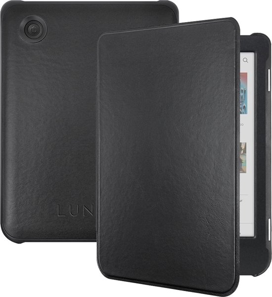 Lunso Geschikt voor Kobo Clara BW / Clara Colour hoes (6 inch) - echt leren sleepcover - Zwart van Lunso — afbeelding 4