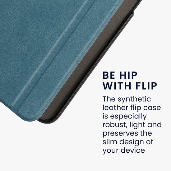 kwmobile e-reader hoesje geschikt voor Kobo Libra Colour hoes - E reader flip case met magnetische sluiting - Ereader cover in petrol van Merkloos — afbeelding 5
