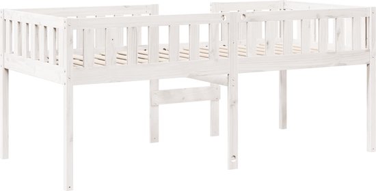 vidaXL - Lit enfant - sans - matelas - solide - bois de pin - blanc - 90x190 - cm