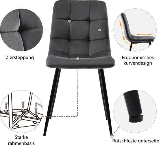 Zit eetgroep, ronde eettafel met 4 Carisma velvet stoelen - Wit/Groen - Eethoeken