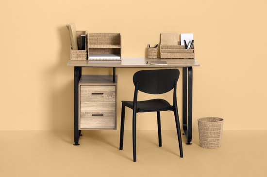 5Five Kord Prullenmand/Afvalemmer van geweven papier - Ø24xH25cm - Beige