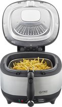 Bol.com TZS First Austria Frituurpan - Friteuse - 3.5L - 1800W - Adjustable up to 190⁰ C - RVS - Zwart aanbieding