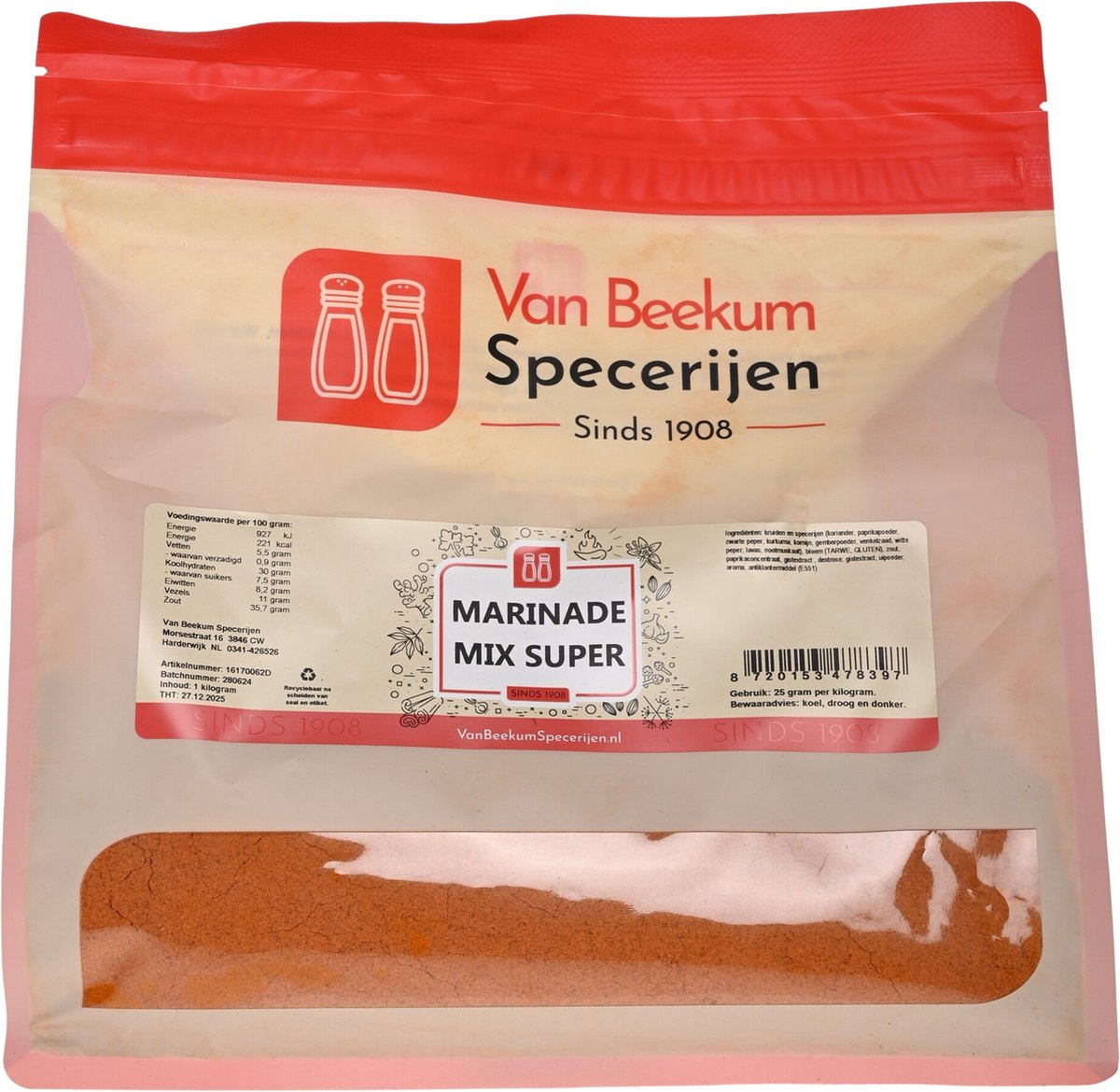 Goedkoopste Van Beekum Specerijen - Marinade Mix Super - 1 kilo (hersluitbare stazak