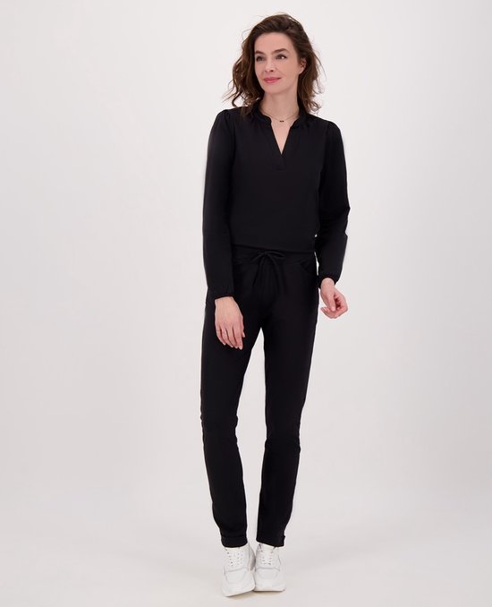 Top noir Je m'appelle - Femme - Tissu voyage - Taille XS - 6 tailles disponibles