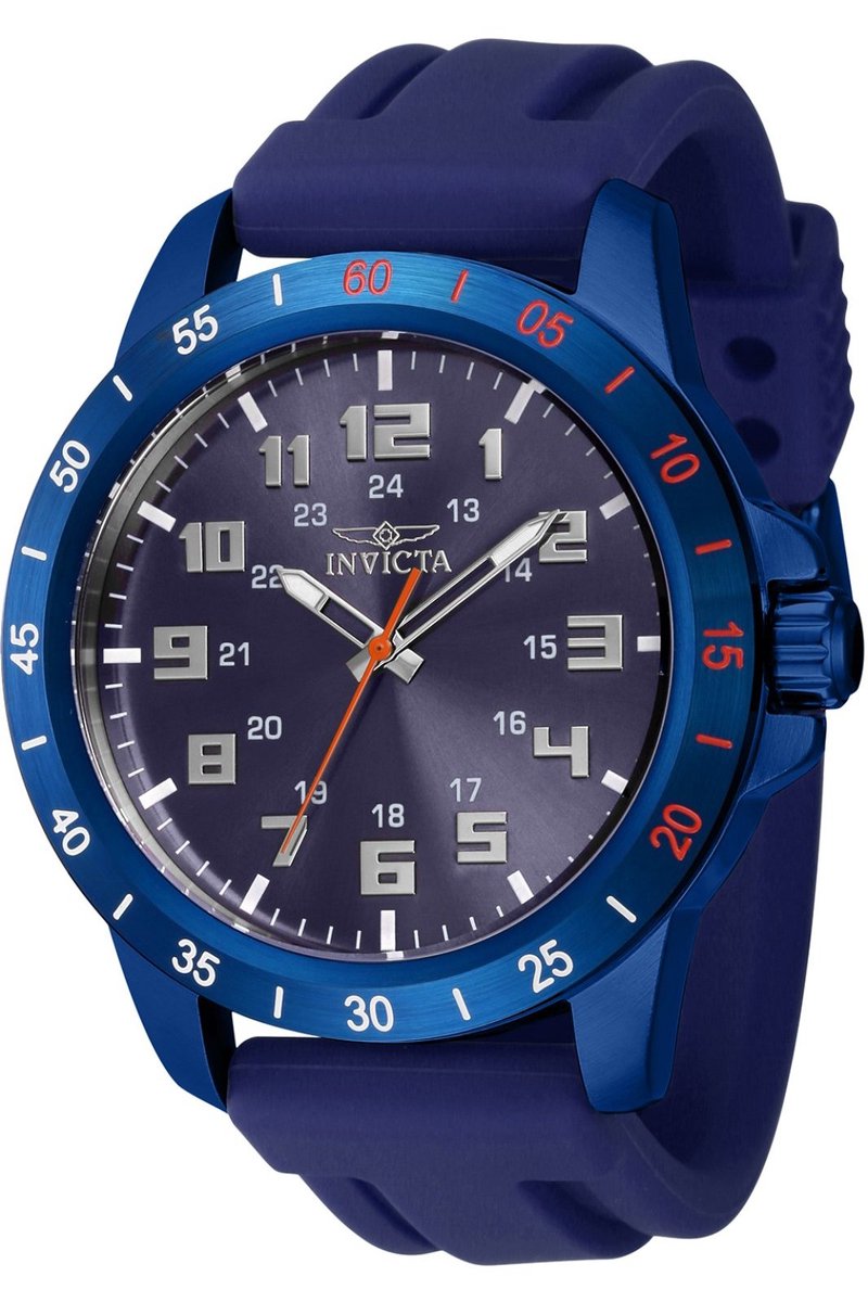 Invicta Pro Diver 40004 Heren Horloge - Waterdicht - Analoog - Quartz Uurwerk - Roestvrij Staal met blauwe Wijzerplaat - 45mm