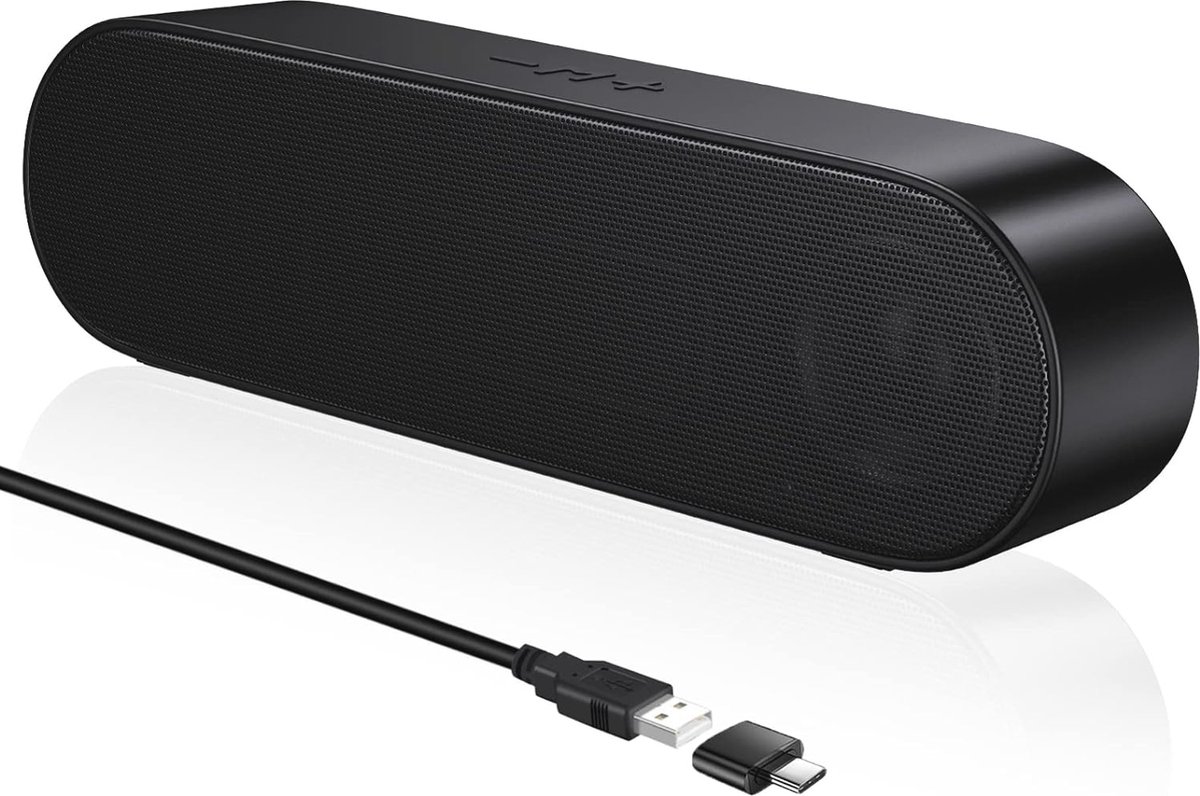Draagbare USB Computerluidspreker voor Desktop en Laptop - Mini Soundbar met Volumeregeling en Dempknop