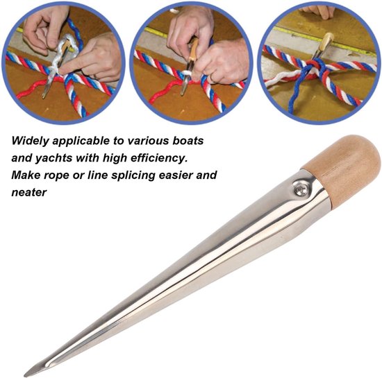 Tissting Marine Touw Spike, 304 RVS Holle Splicing Spike Met Beukenhout Handvat Onderhoud Hardware Tool Voor Boten Jacht Midden 2060462943