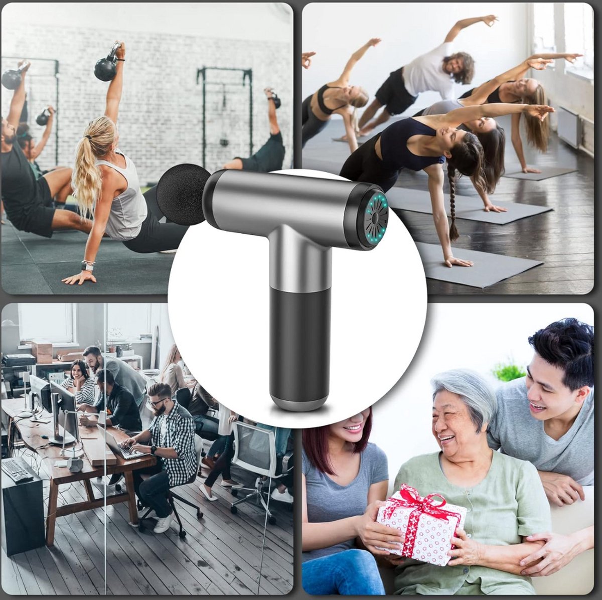 Afbeelding 3 van Equivera Massage Gun Professioneel - Massagegun - Massageapparaten - Massage Pistool - Compact Massage Apparaat