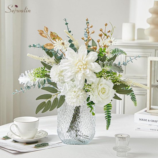 Emerald Kunstbloem hortensia tak - 52 cm - wit - Real Touch - hydrangea - kunst | Leen Bakker