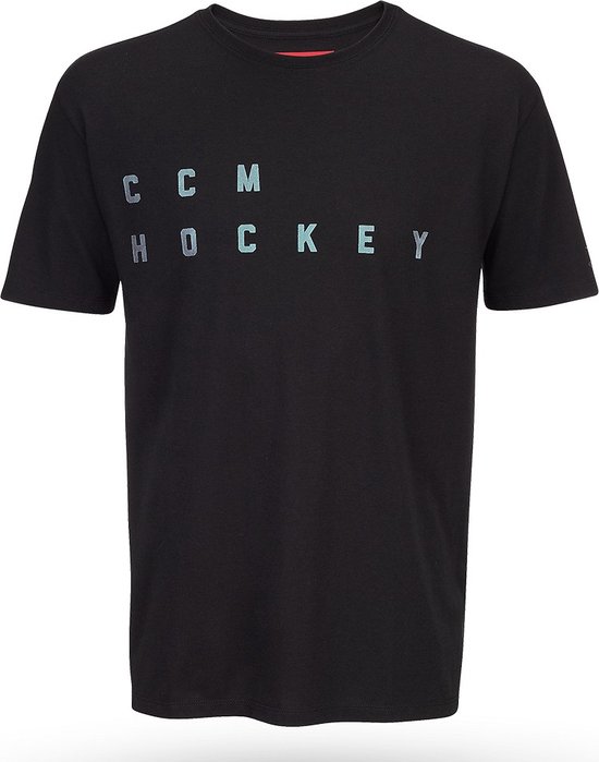 Foto: Ccm blackout t shirt korte mouw ijshockey casual volwassenen zwart l