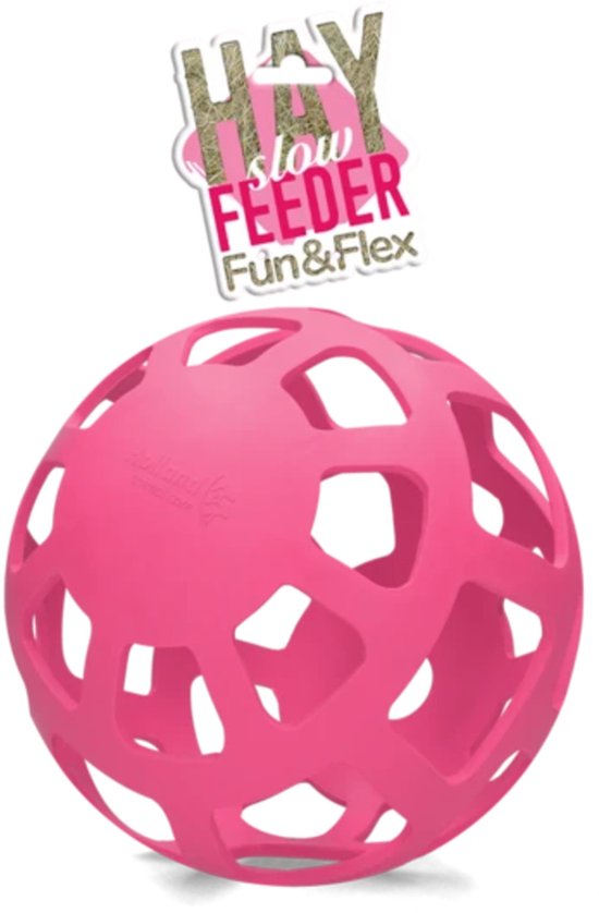 Foto: Hay slowfeeder fun flex 22 cm hooinet paarden slowfeeder paarden geschikt voor grazende dieren tegen stalververling tot 1 kg hooi roze
