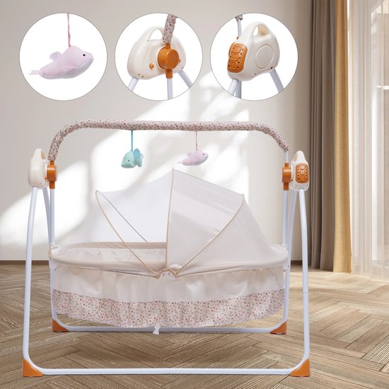MazrekuHome® - Babyschommel - Schommelstoel baby - Elektrische wipstoel - Bluetooth muziek - Verstelbaar in verschillende standen van MazrekuHome — afbeelding 4