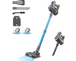 Mercadome® Draadloze steelstofzuiger - Stofzuiger zonder zak - Steelstofzuiger draadloos - 6 in 1 - Meer dan 30 min gebruikstijd - Blauw/Grijs