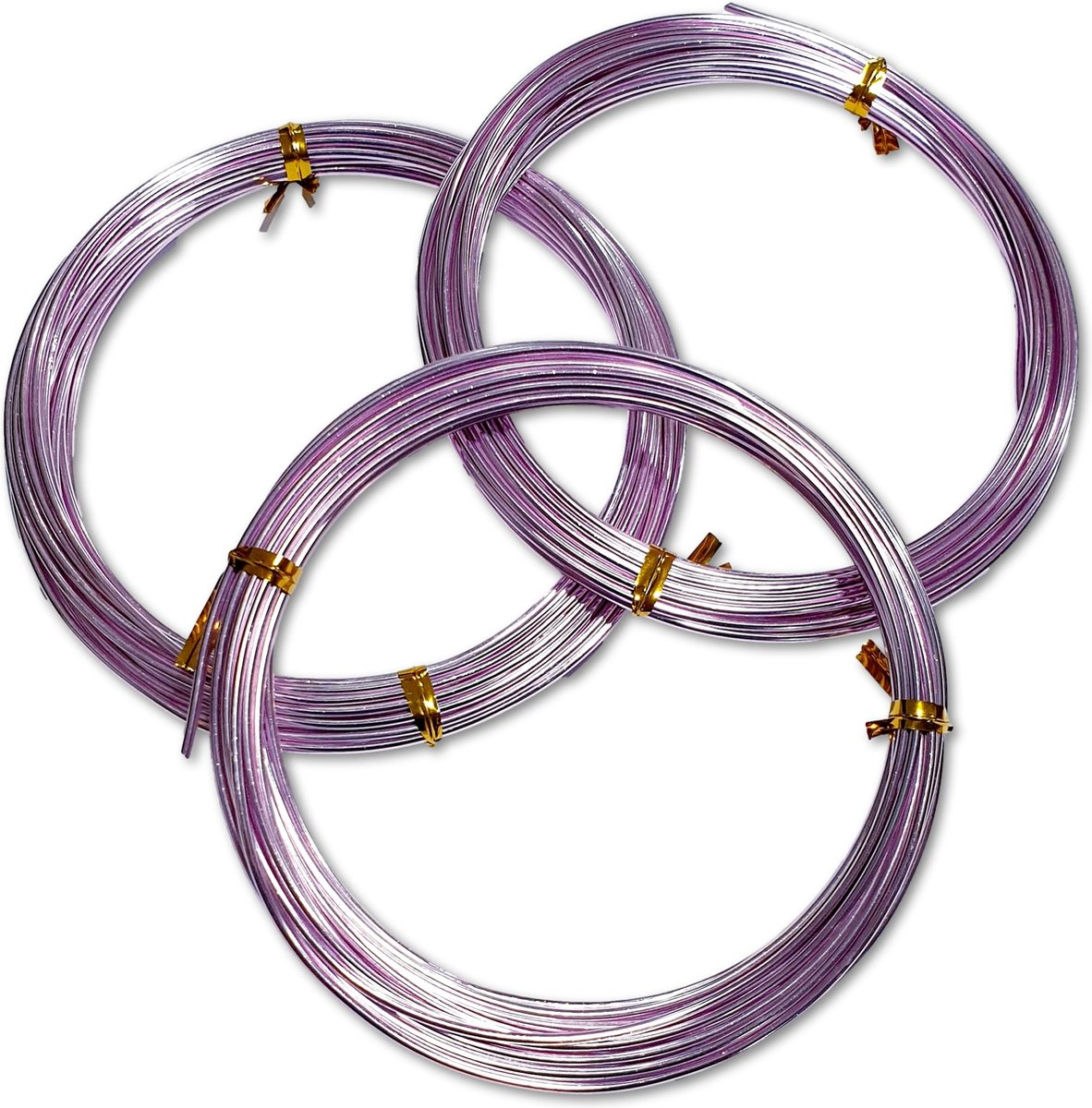Ilènne - Aluminium draad - 1,5 mm - Lila - 15 meter (3x 5 meter)
