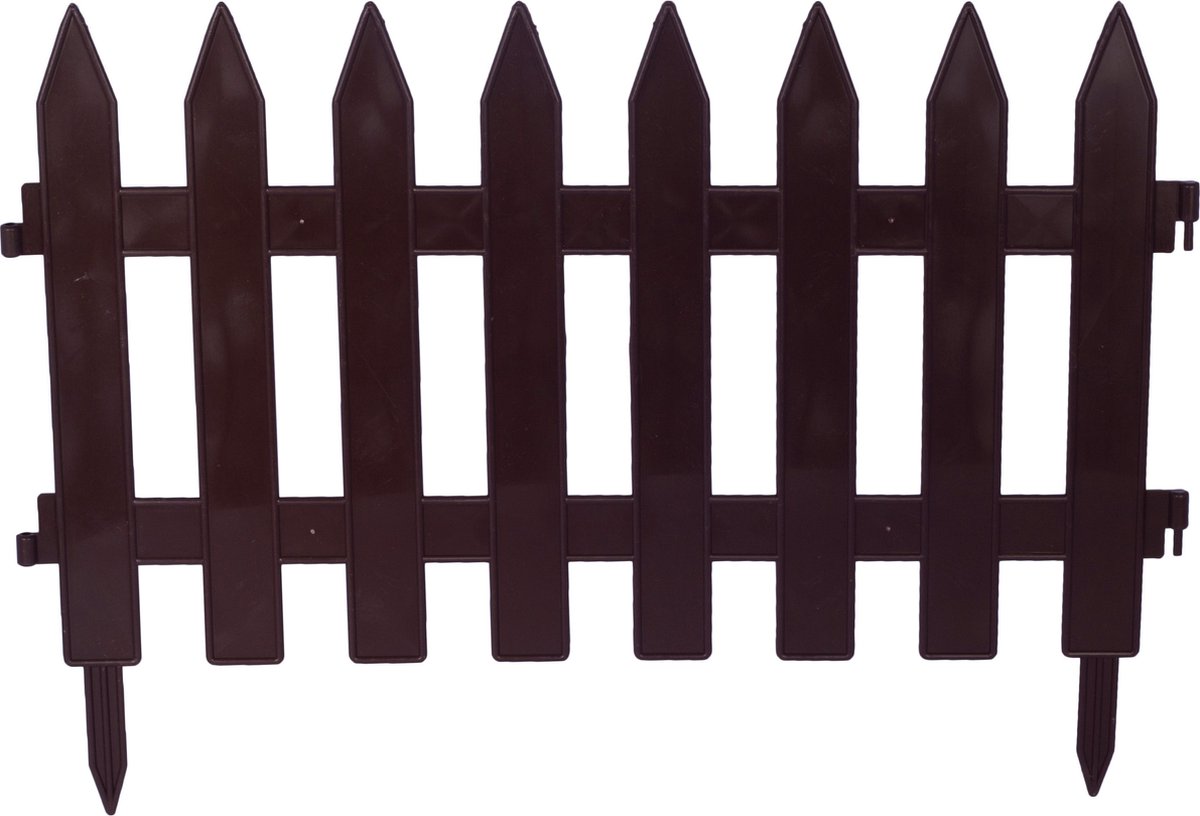 Formplast Tuinhekjes - 7x stuks - kunststof - 320 cm - bruin - borderrand - tuinafscheiding