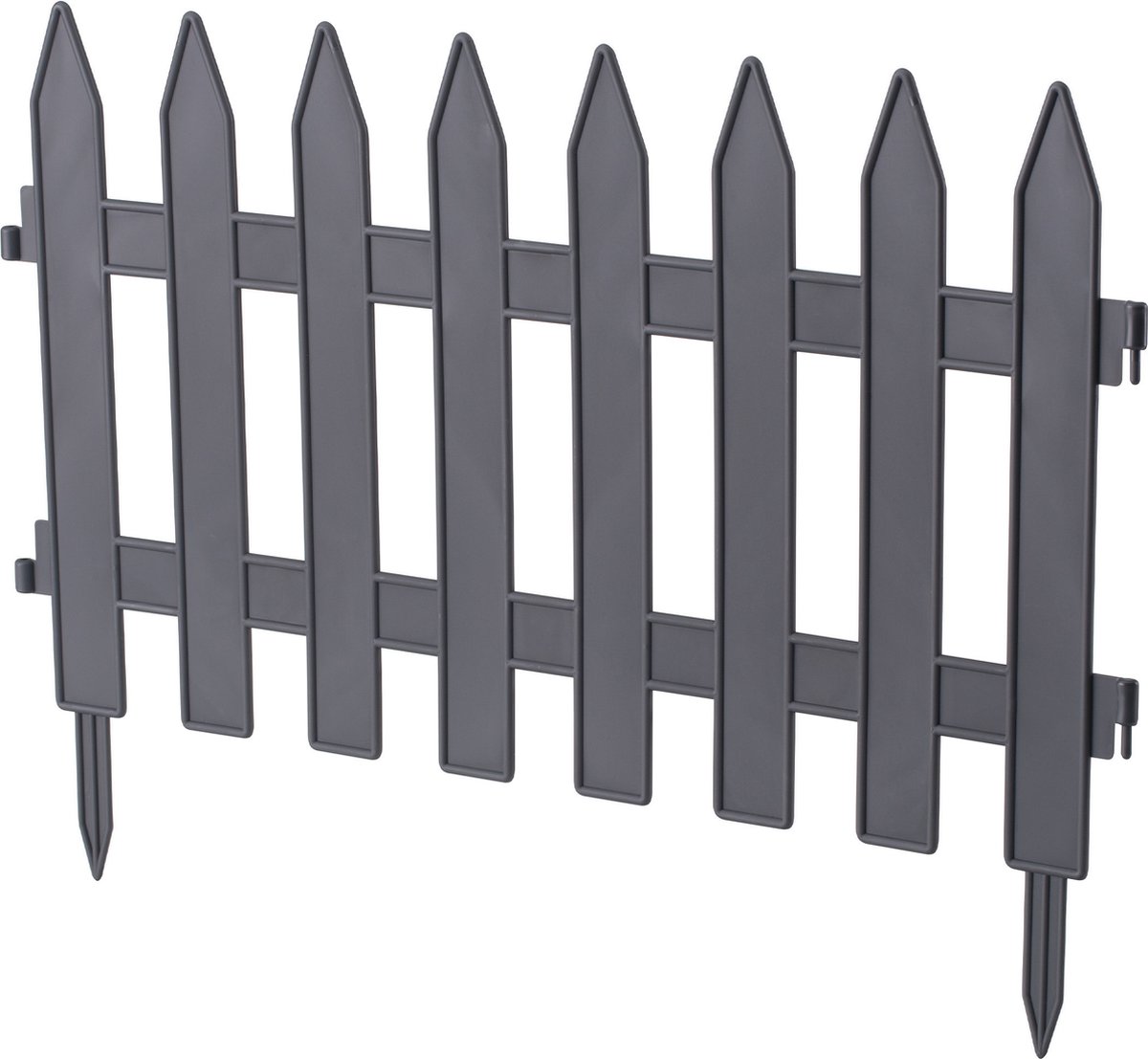 Formplast Tuinhekjes - 7x stuks - kunststof - 320 cm - antraciet - borderrand - tuinafscheiding
